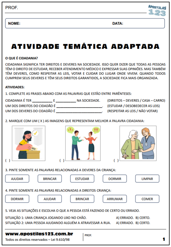 Atividade Adaptada Cidadania - Image 2